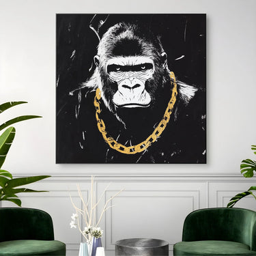 Quadro Stampa su Tela Black Gorilla - CupidoDesign