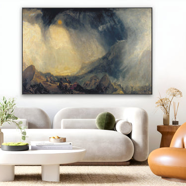 Quadro Stampa su Tela Bufera di neve Annibale e il suo esercito attraversano le Alpi, William Turner - CupidoDesign