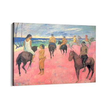 Quadro Stampa su Tela Cavalieri sulla spiaggia, Paul Gauguin - CupidoDesign