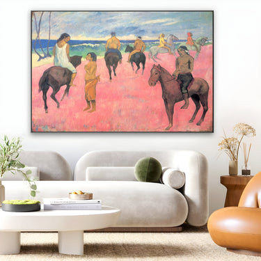 Quadro Stampa su Tela Cavalieri sulla spiaggia, Paul Gauguin - CupidoDesign