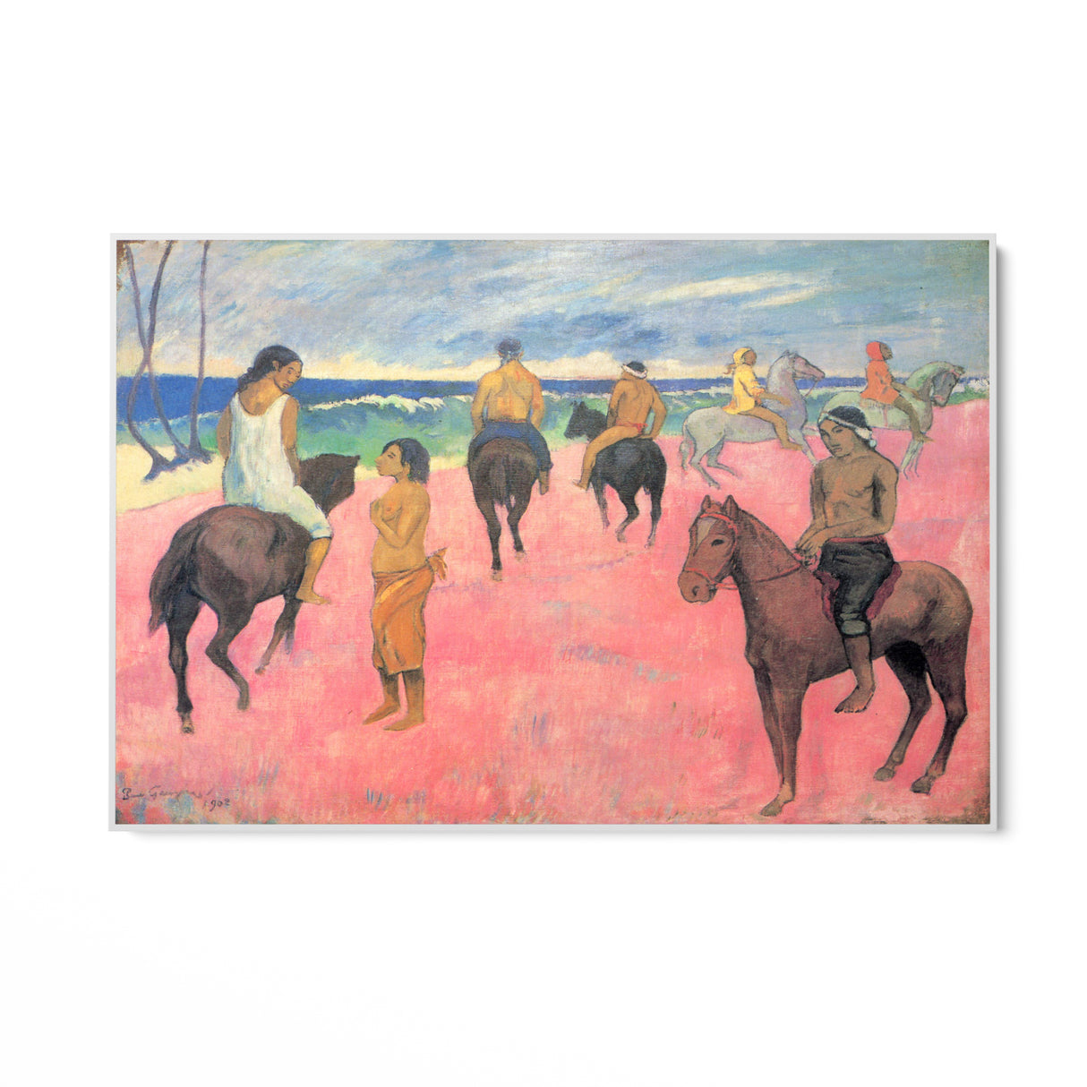 Quadro Stampa su Tela Cavalieri sulla spiaggia, Paul Gauguin - CupidoDesign