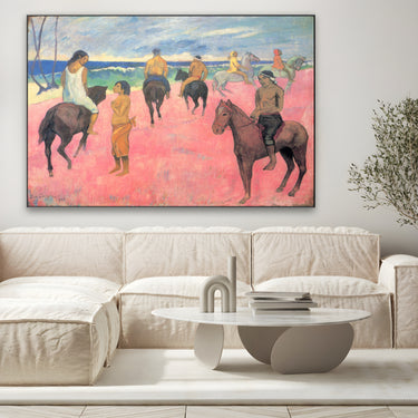 Quadro Stampa su Tela Cavalieri sulla spiaggia, Paul Gauguin - CupidoDesign