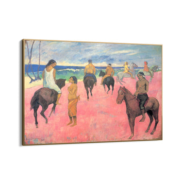 Quadro Stampa su Tela Cavalieri sulla spiaggia, Paul Gauguin - CupidoDesign