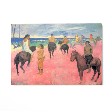 Quadro Stampa su Tela Cavalieri sulla spiaggia, Paul Gauguin - CupidoDesign