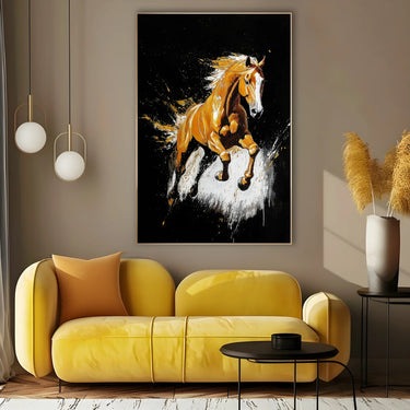 Quadro Stampa su Tela Cavallo Dorato - CupidoDesign