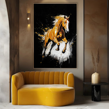 Quadro Stampa su Tela Cavallo Dorato - CupidoDesign