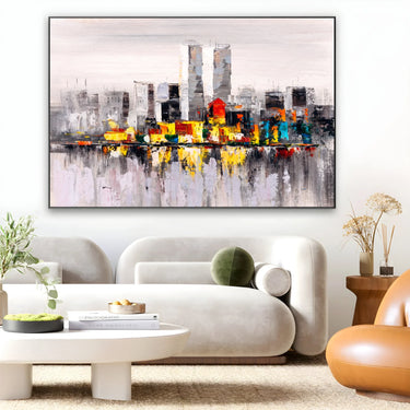 Quadro Stampa su Tela Città Riflessa - CupidoDesign