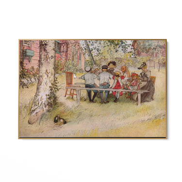 Quadro Stampa su Tela Colazione sotto la grande betulla, Carl Larsson - CupidoDesign