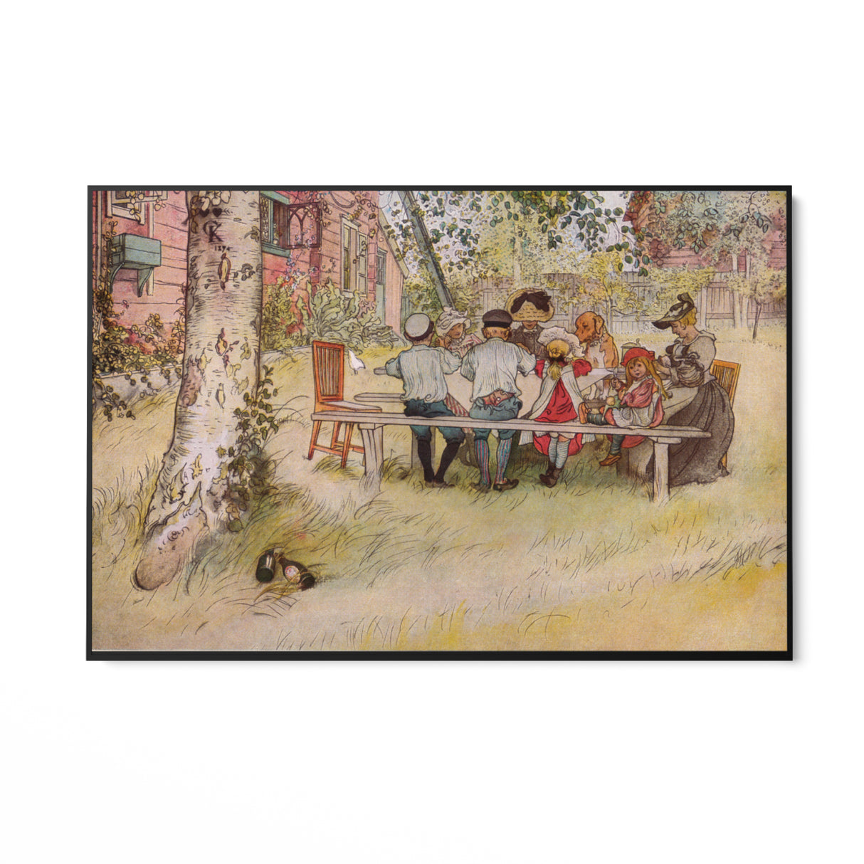 Quadro Stampa su Tela Colazione sotto la grande betulla, Carl Larsson - CupidoDesign