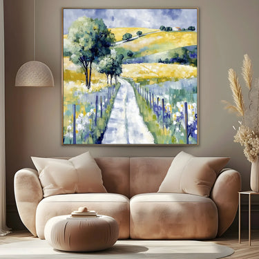 Quadro Stampa su Tela Collina di Girasoli - CupidoDesign
