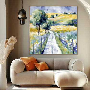 Quadro Stampa su Tela Collina di Girasoli - CupidoDesign