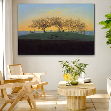 Quadro Stampa su Tela Collina e campo arato vicino a Dresda, Caspar David Friedrich - CupidoDesign