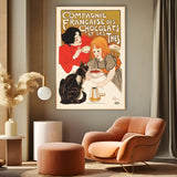 Quadro Stampa su Tela Compagnie Francaise des Chocolats, Théophile Steinlen - CupidoDesign
