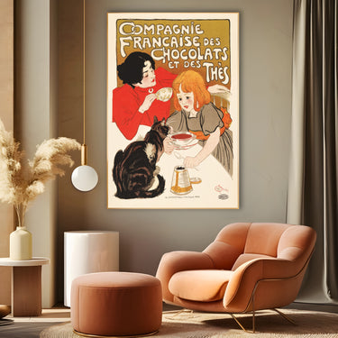 Quadro Stampa su Tela Compagnie Francaise des Chocolats, Théophile Steinlen - CupidoDesign