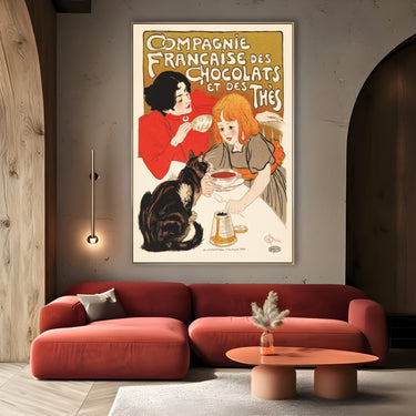 Quadro Stampa su Tela Compagnie Francaise des Chocolats, Théophile Steinlen - CupidoDesign