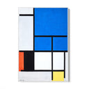 Quadro Stampa su Tela Composizione Con Grande Piano Blu Rosso Nero Giallo E Grigio, Piet Mondrian - CupidoDesign