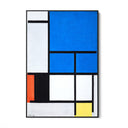 Quadro Stampa su Tela Composizione Con Grande Piano Blu Rosso Nero Giallo E Grigio, Piet Mondrian - CupidoDesign