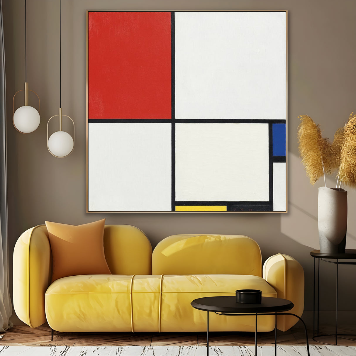 Quadro Stampa su Tela Composizione N. III con Rosso, Blu, Giallo E Nero, Piet Mondrian - CupidoDesign