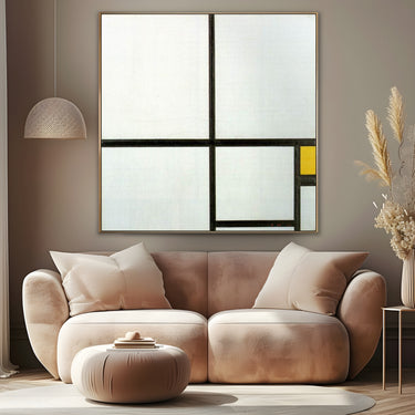 Quadro Stampa su Tela Composizione con Giallo, Piet Mondrian - CupidoDesign