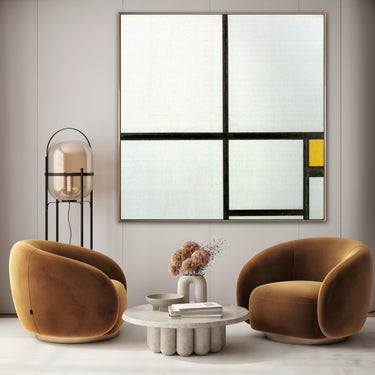 Quadro Stampa su Tela Composizione con Giallo, Piet Mondrian - CupidoDesign