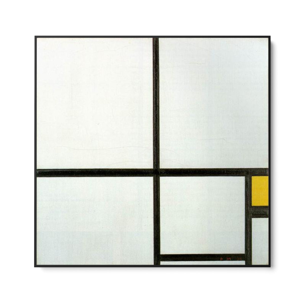 Quadro Stampa su Tela Composizione con Giallo, Piet Mondrian - CupidoDesign