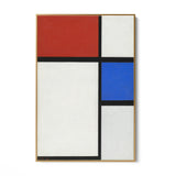 Quadro Stampa su Tela Composizione con Rosso e Blu, Piet Mondrian - CupidoDesign