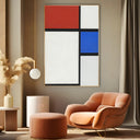 Quadro Stampa su Tela Composizione con Rosso e Blu, Piet Mondrian - CupidoDesign