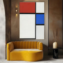 Quadro Stampa su Tela Composizione con Rosso e Blu, Piet Mondrian - CupidoDesign