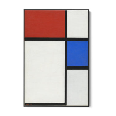 Quadro Stampa su Tela Composizione con Rosso e Blu, Piet Mondrian - CupidoDesign
