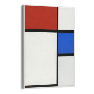 Quadro Stampa su Tela Composizione con Rosso e Blu, Piet Mondrian - CupidoDesign