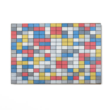 Quadro Stampa su Tela Composizione con griglia 9 Scacchiera con colori chiari, Piet Mondrian - CupidoDesign