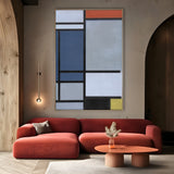Quadro Stampa su Tela Composizione con rosso, blu, nero, giallo e grigio, Piet Mondrian - CupidoDesign