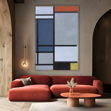 Quadro Stampa su Tela Composizione con rosso, blu, nero, giallo e grigio, Piet Mondrian - CupidoDesign