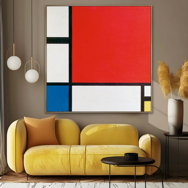 Quadro Stampa su Tela Composizione con rosso, blu e giallo, Piet Mondrian - CupidoDesign
