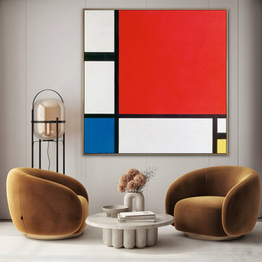 Quadro Stampa su Tela Composizione con rosso, blu e giallo, Piet Mondrian - CupidoDesign