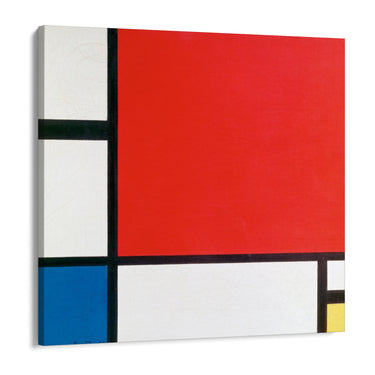 Quadro Stampa su Tela Composizione con rosso, blu e giallo, Piet Mondrian - CupidoDesign