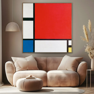 Quadro Stampa su Tela Composizione con rosso, blu e giallo, Piet Mondrian - CupidoDesign