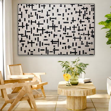 Quadro Stampa su Tela Composizione in Linea, Piet Mondrian - CupidoDesign