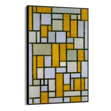 Quadro Stampa su Tela Composizione in grigio e ocra, Piet Mondrian - CupidoDesign