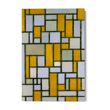 Quadro Stampa su Tela Composizione in grigio e ocra, Piet Mondrian - CupidoDesign