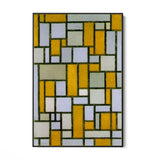 Quadro Stampa su Tela Composizione in grigio e ocra, Piet Mondrian - CupidoDesign