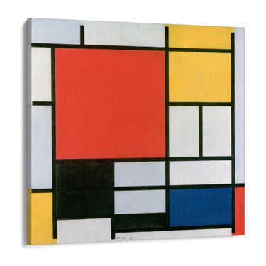Quadro Stampa su Tela Composizione in rosso, giallo, blu e nero, Piet Mondrian - CupidoDesign