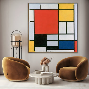Quadro Stampa su Tela Composizione in rosso, giallo, blu e nero, Piet Mondrian - CupidoDesign