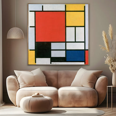 Quadro Stampa su Tela Composizione in rosso, giallo, blu e nero, Piet Mondrian - CupidoDesign