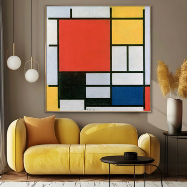 Quadro Stampa su Tela Composizione in rosso, giallo, blu e nero, Piet Mondrian - CupidoDesign