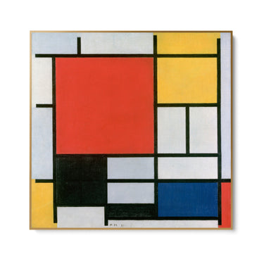 Quadro Stampa su Tela Composizione in rosso, giallo, blu e nero, Piet Mondrian - CupidoDesign