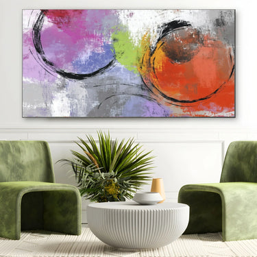 Quadro Stampa su Tela Contrasto Circolare - CupidoDesign