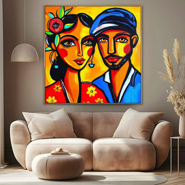 Quadro Stampa su Tela Coppia Solare - CupidoDesign