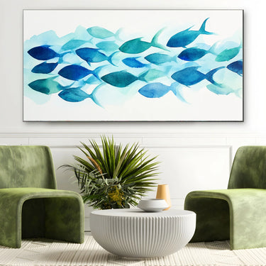 Quadro Stampa su Tela Corrente Blu - CupidoDesign