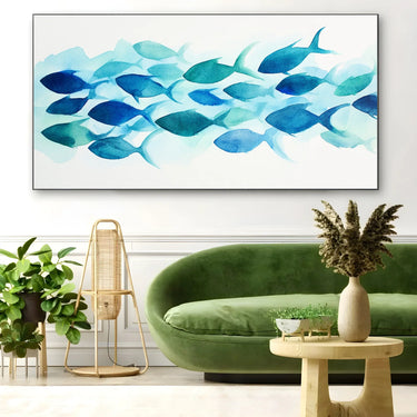 Quadro Stampa su Tela Corrente Blu - CupidoDesign